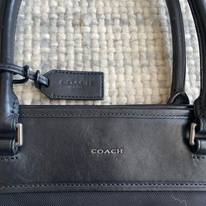 Coach men ballistic nylon and leather accent tote